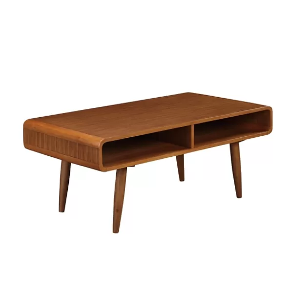 Coffee Tables-Kirkland's Home Walnut Mid-Century Modern Solid Wood Coffee Table Brown