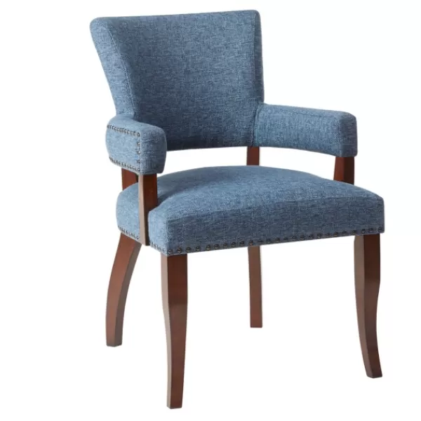 Dining Chairs-Kirkland's Home Warms Nailhead Trim Dining Chair Blue