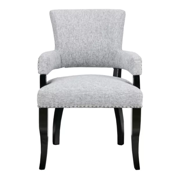Dining Chairs-Kirkland's Home Warms Nailhead Trim Dining Chair Gray