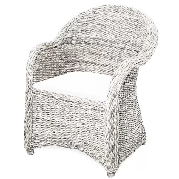 Accent Chairs-Kirkland's Home Wash Banana Leaf Barrel Accent Chair White