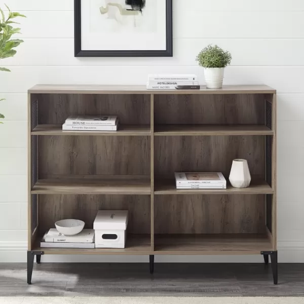 Bookshelves-Kirkland's Home Wash Bookshelf With Mesh Sides Gray