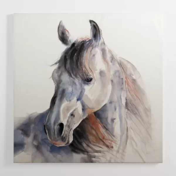 Canvas Art-Kirkland's Home Watercolor Horse Canvas Art Print Gray