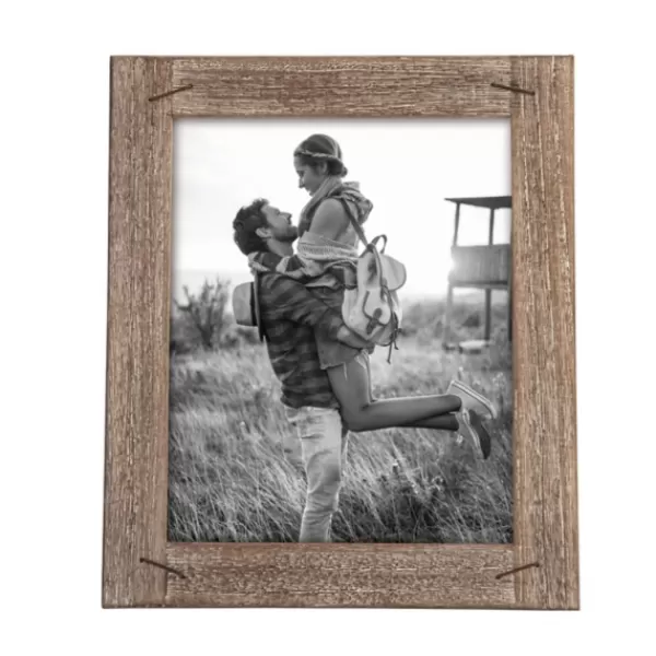 Picture Frames-Kirkland's Home Weathered Wood Picture Frame With Staples, 8X10
