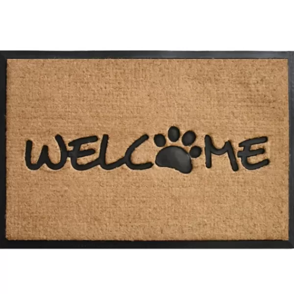Doormats-Kirkland's Home Welcome Paw Doormat Tan/Black