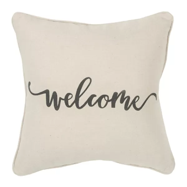 Pillows-Kirkland's Home Welcome Sentiment Accent Pillow Tan/Black