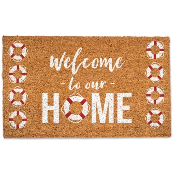 Doormats-Kirkland's Home Welcome To Our Home Nautical Doormat Tan/White/Red