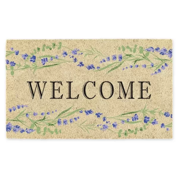 Doormats-Kirkland's Home Welcome With Lavender Doormat Tan/Purple