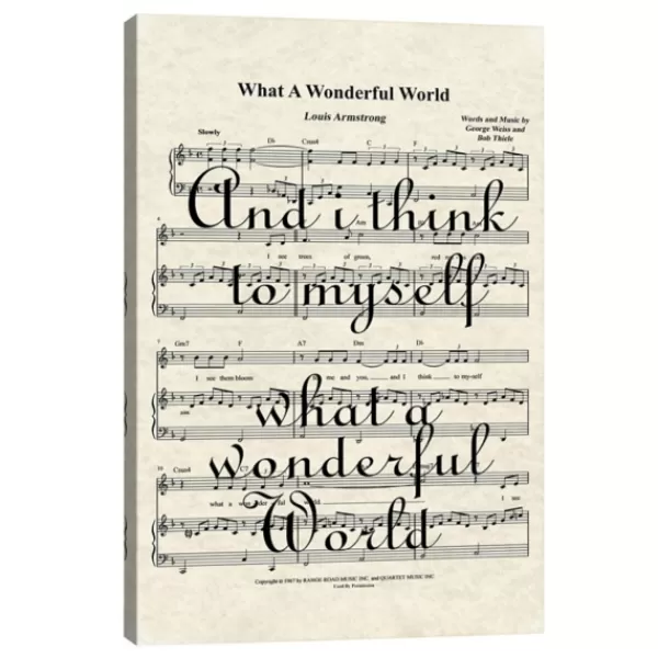 Wall Quotes & Signs-Kirkland's Home What A Wonderful World Ii Canvas Art Print White/Black