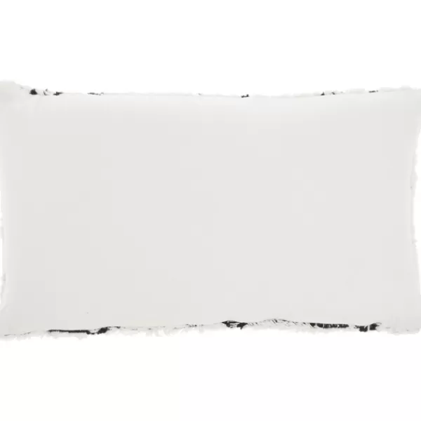 Pillows-Kirkland's Home White And Black Tufted Geo Lumbar Pillow White/Black
