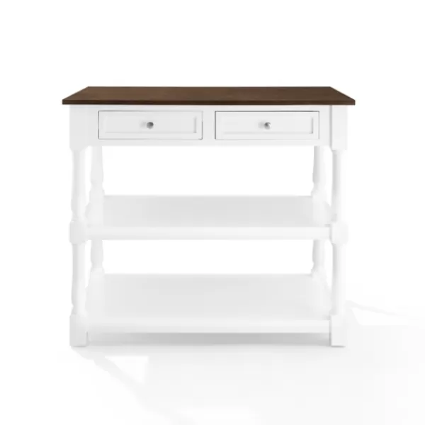 Kitchen Islands & Bar Carts-Kirkland's Home White And Brown Wood Kitchen Island White/Brown