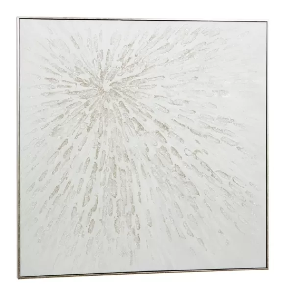 Canvas Art-Kirkland's Home White And Silver Impasto Abstract Canvas Art Print White/Silver