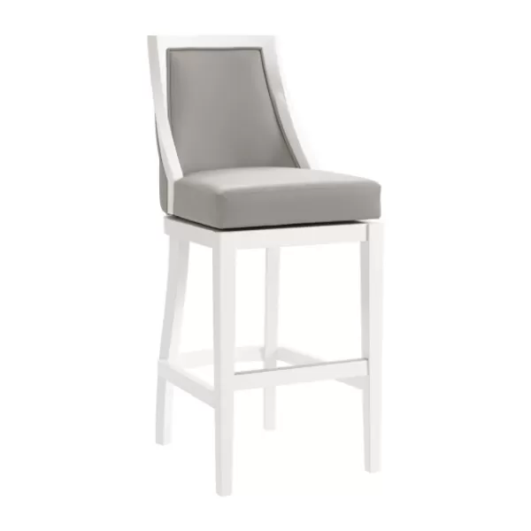 Bar Stools & Counter Height Stools-Kirkland's Home White And Swivel Bar Stool Gray