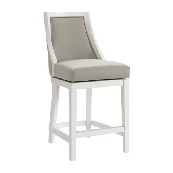Bar Stools & Counter Height Stools-Kirkland's Home White And Swivel Counter Stool Gray