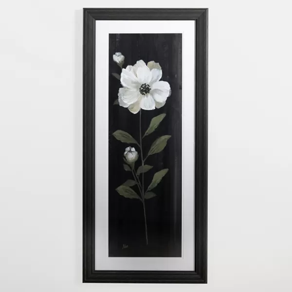 Framed Art-Kirkland's Home White Flower On Black I Framed Art Print White/Black