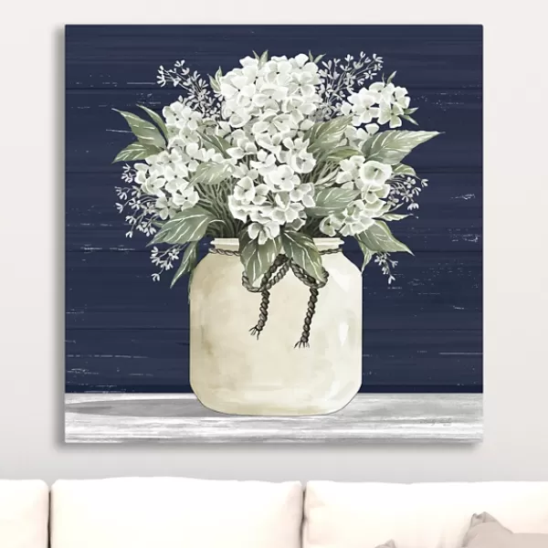Canvas Art-Kirkland's Home White Flowers Ii Giclee Canvas Print, 30X30 In. Blue/White