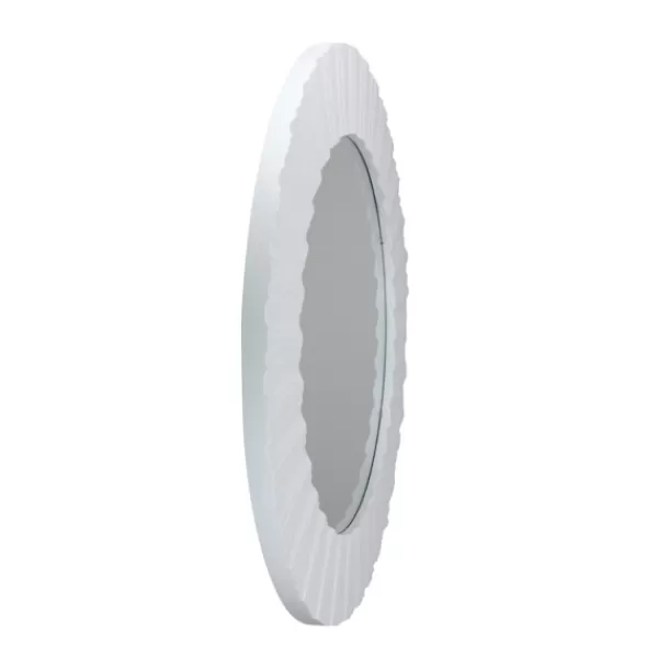 Decorative Mirrors-Kirkland's Home White Fluted Contemporary Wall Mirror