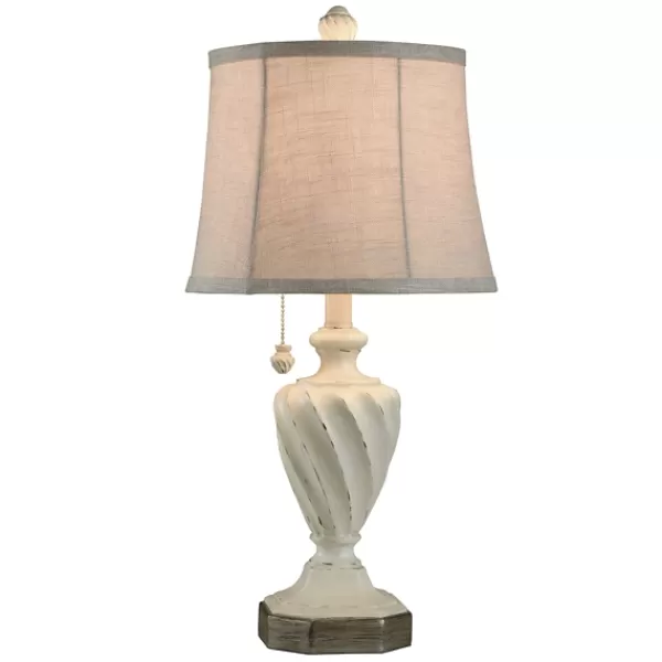 Table Lamps-Kirkland's Home White Resin Swirl Table Lamp Tan