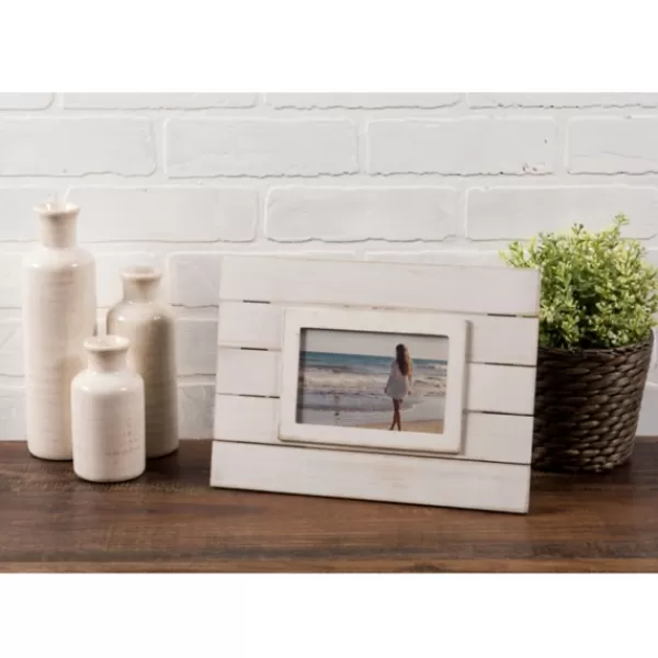 Picture Frames-Kirkland's Home White Shiplap Picture Frame, 4X6