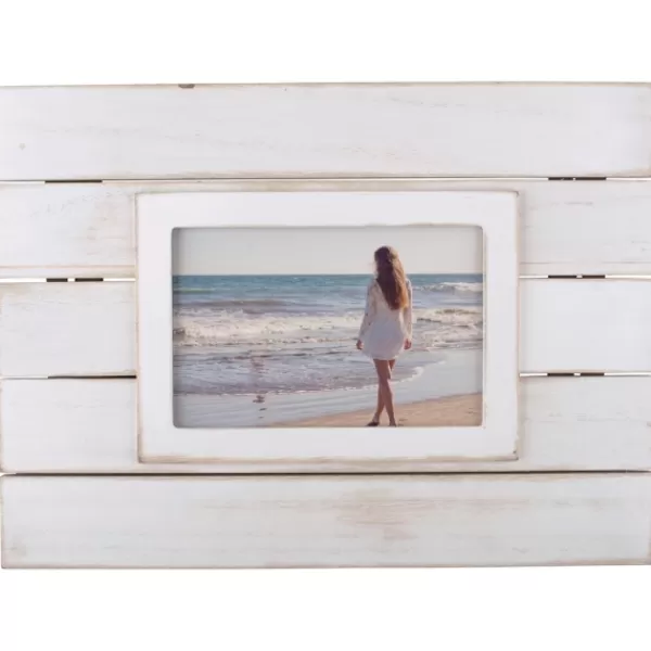 Picture Frames-Kirkland's Home White Shiplap Picture Frame, 4X6