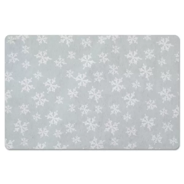 Kitchen & Floor Mats-Kirkland's Home White Snowflake Christmas Kitchen Mat Gray