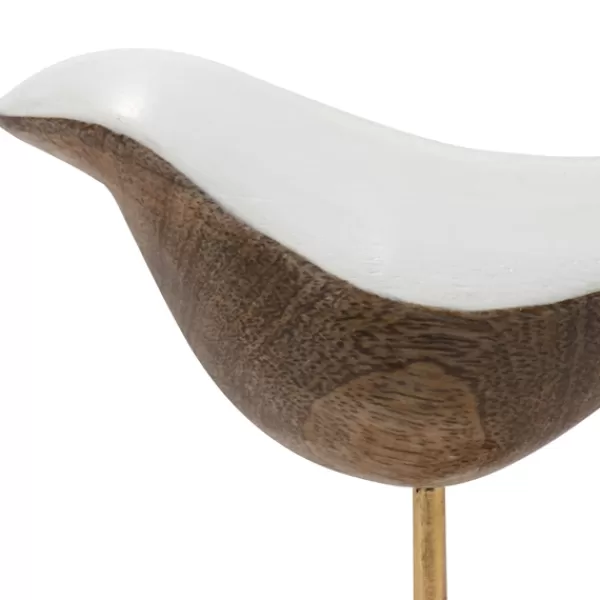 Statues & Figurines-Kirkland's Home White Swoop Mango Wood Bird Sculpture White/Brown