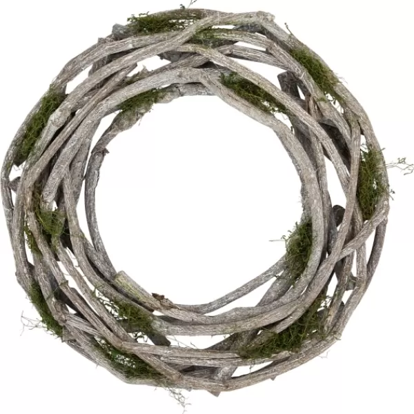 Wreaths-Kirkland's Home White Twig And Moss Wreath White/Green