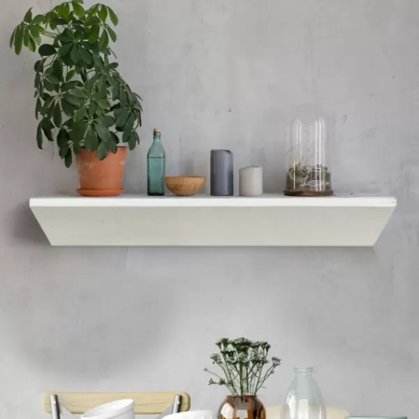 Shelves-Kirkland's Home White Wedge Wood Small Floating Shelf