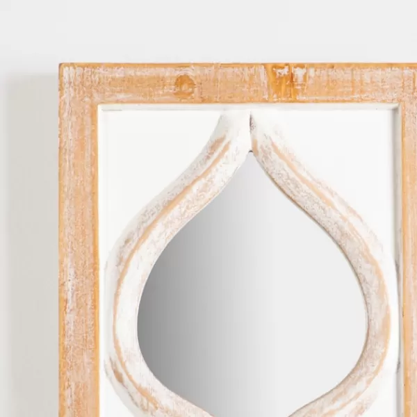 Decorative Mirrors-Kirkland's Home White Wood Stacked Teardrops Wall Mirror