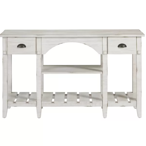 Console Tables-Kirkland's Home White Wooden Mercantile Sofa Table