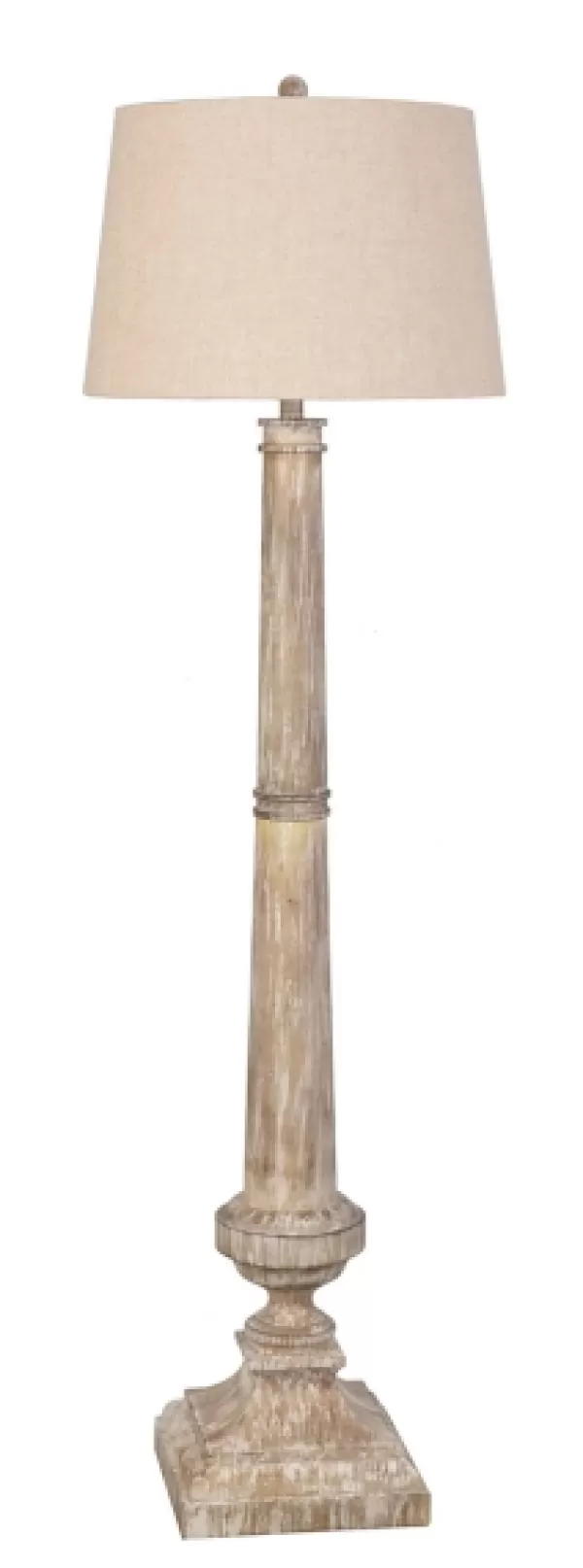Floor Lamps-Kirkland's Home Whitewashed Brown Resin Floor Lamp Tan