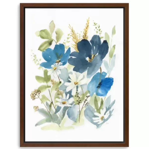 Framed Art-Kirkland's Home Wild Botanical Medley Framed Art Print White/Blue/Green