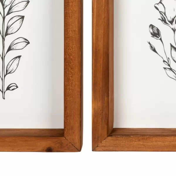 Framed Art-Kirkland's Home Wildflower Stems Framed Art Prints, Set Of 2 White/Black