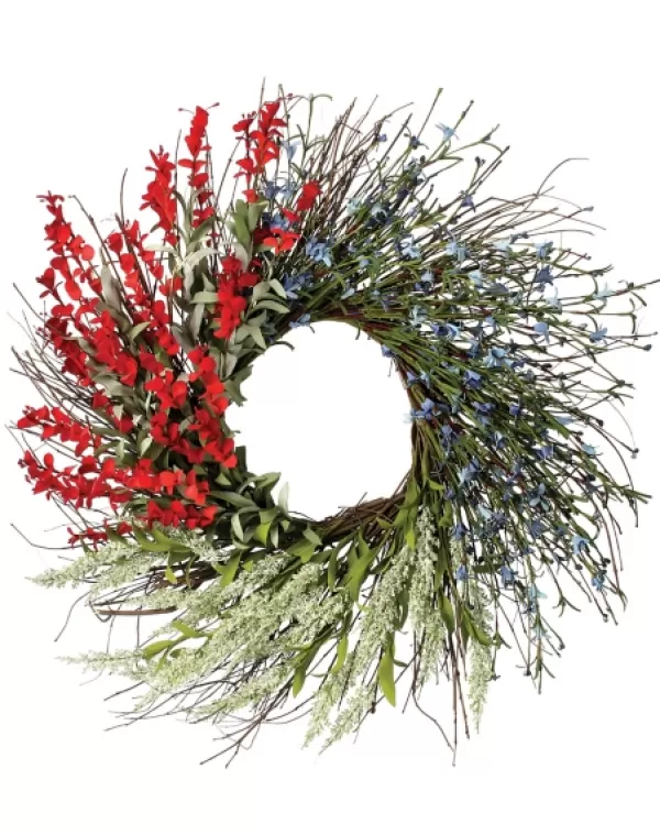 Wreaths-Kirkland's Home Wildflower Wreath Red/White/Blue