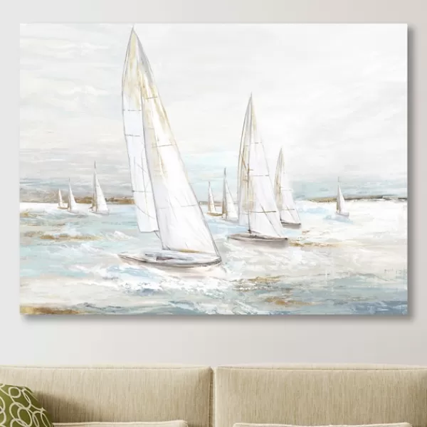 Canvas Art-Kirkland's Home Windswept Sails I Canvas Art Print White/Blue