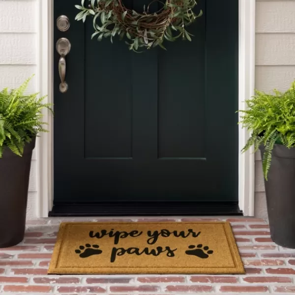 Doormats-Kirkland's Home Wipe Your Paws Welcome Mat Brown/Black