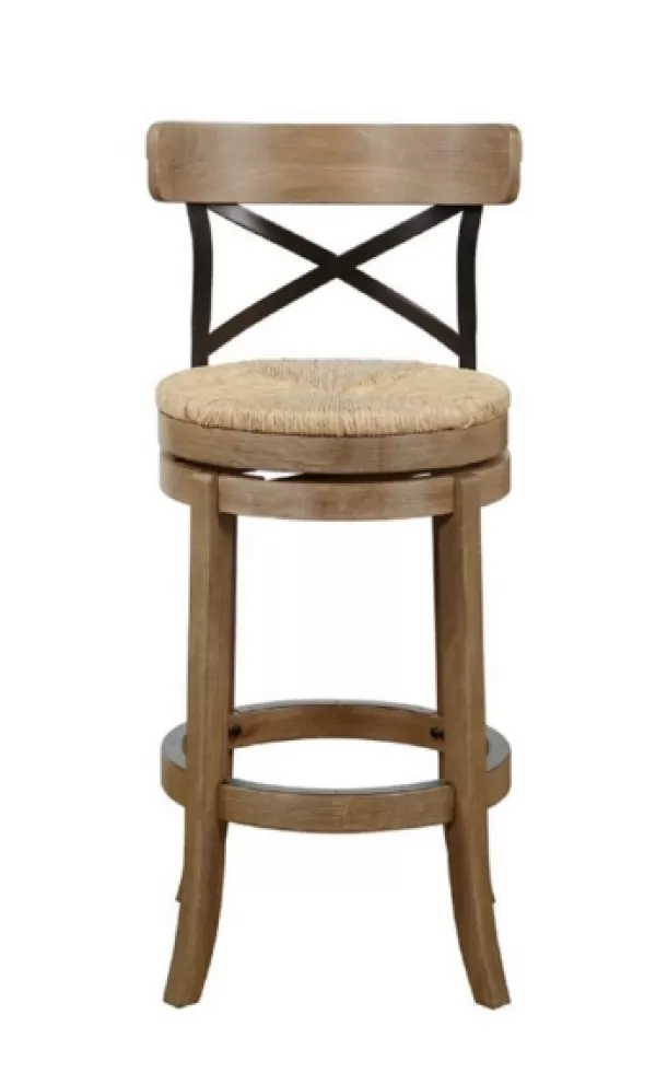 Bar Stools & Counter Height Stools-Kirkland's Home Wirebrushed Wheat Woven Swivel Bar Stool Brown/Tan