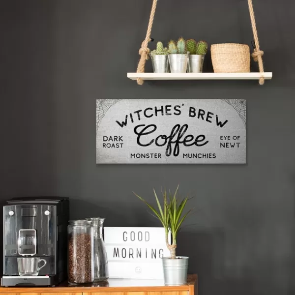 Wall Quotes & Signs-Kirkland's Home Witches Brew Coffee Halloween Canvas Art Print Gray/Black