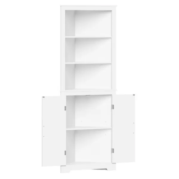 Bathroom Furniture-Kirkland's Home Wood 2-Door Corner Storage Cabinet White