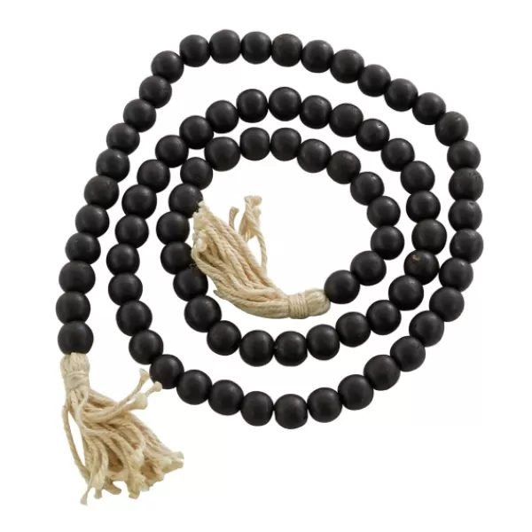 Decorative Accents-Kirkland's Home Wood Beaded Tassel Garland Black
