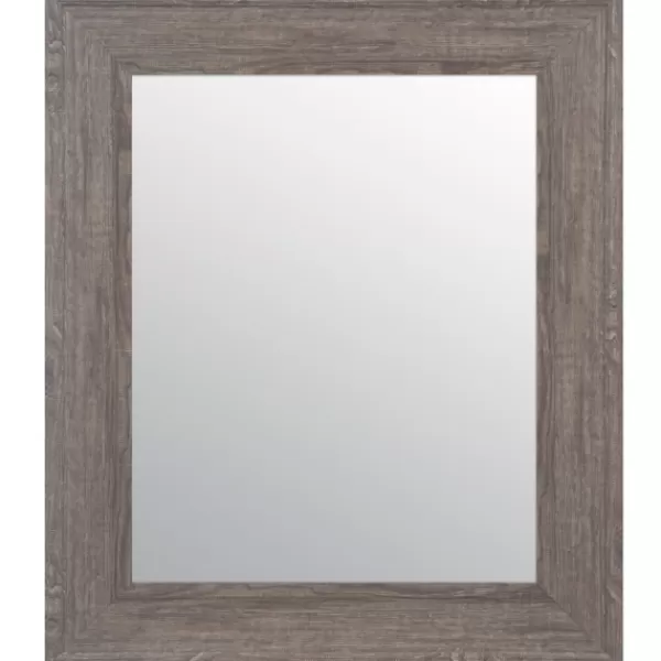 Framed Mirrors-Kirkland's Home Wood Beveled Frame Wall Mirror Gray