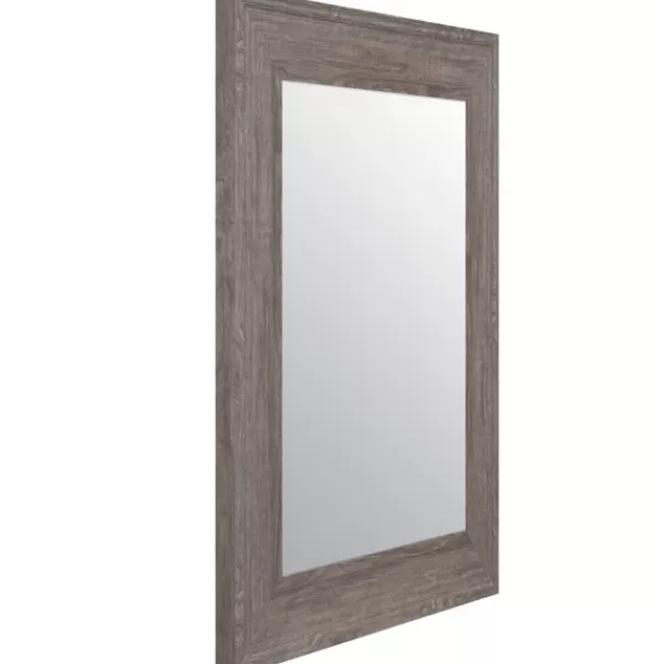 Framed Mirrors-Kirkland's Home Wood Beveled Frame Wall Mirror Gray