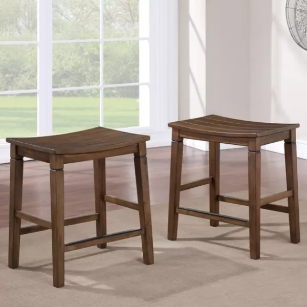 Dining Tables-Kirkland's Home Wood Counter Stool 5-Pc. Dining Set Brown