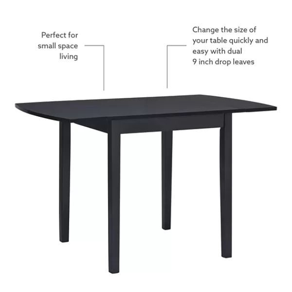 Dining Tables-Kirkland's Home Wood Drop Leaf Dining Table Black