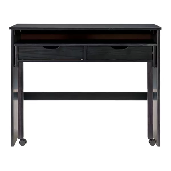 Office Furniture-Kirkland's Home Wood Extendable Desk Black