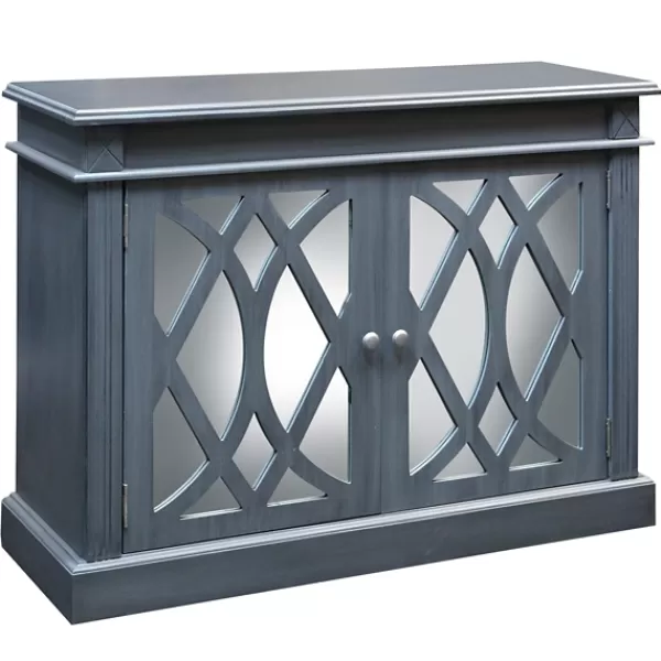 Cabinets & Sideboards-Kirkland's Home Wood Mirrored 2-Door Cabinet Blue