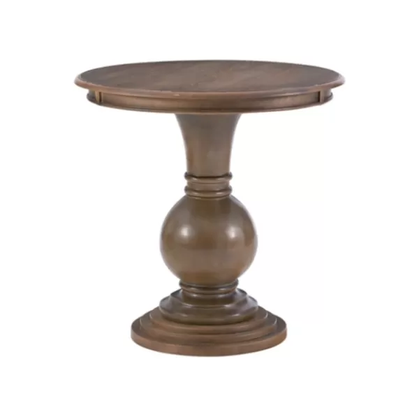 Accent & End Tables-Kirkland's Home Wood Round Base Side Table Brown