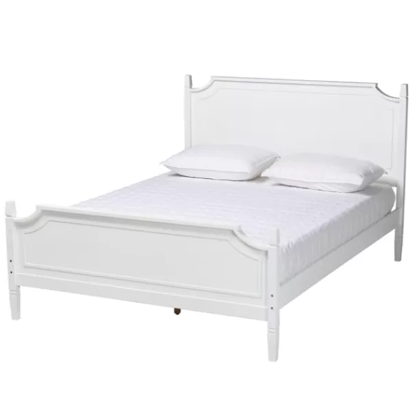 Beds & Headboards-Kirkland's Home Wood Scalloped Queen Bed Frame White