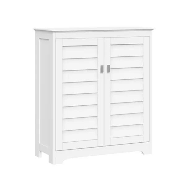 Bathroom Furniture-Kirkland's Home Wood Shutter 2-Door Cabinet White