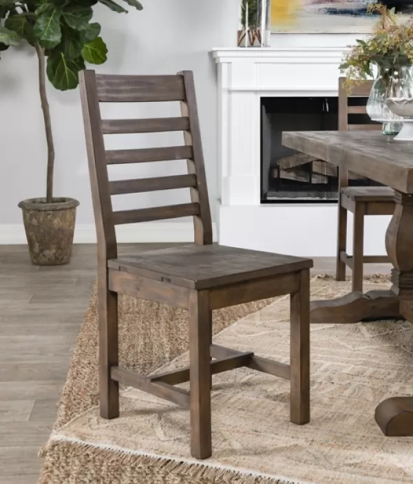 Dining Chairs-Kirkland's Home Wood Slatted Back Dining Chair Brown
