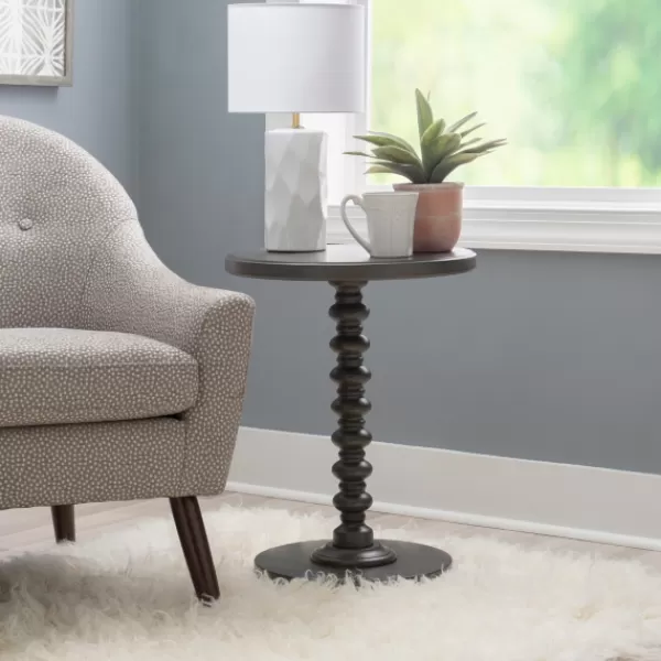 Accent & End Tables-Kirkland's Home Wood Spindle Side Table Gray